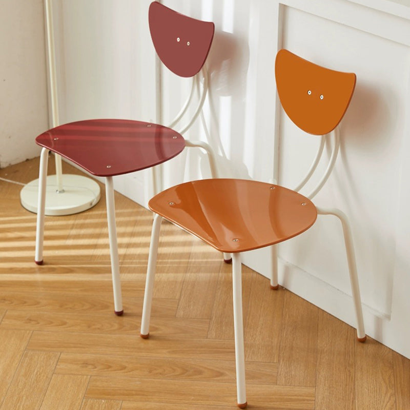 Contemporary Creative Ant Look Cream Square Curved Iron PP Dining Chair Backrest For Dining Room