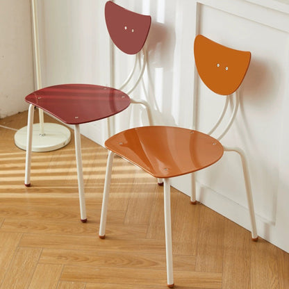 Contemporary Creative Ant Look Cream Square Curved Iron PP Dining Chair Backrest For Dining Room