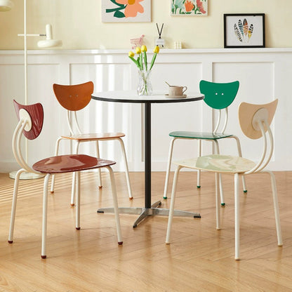 Contemporary Creative Ant Look Cream Square Curved Iron PP Dining Chair Backrest For Dining Room