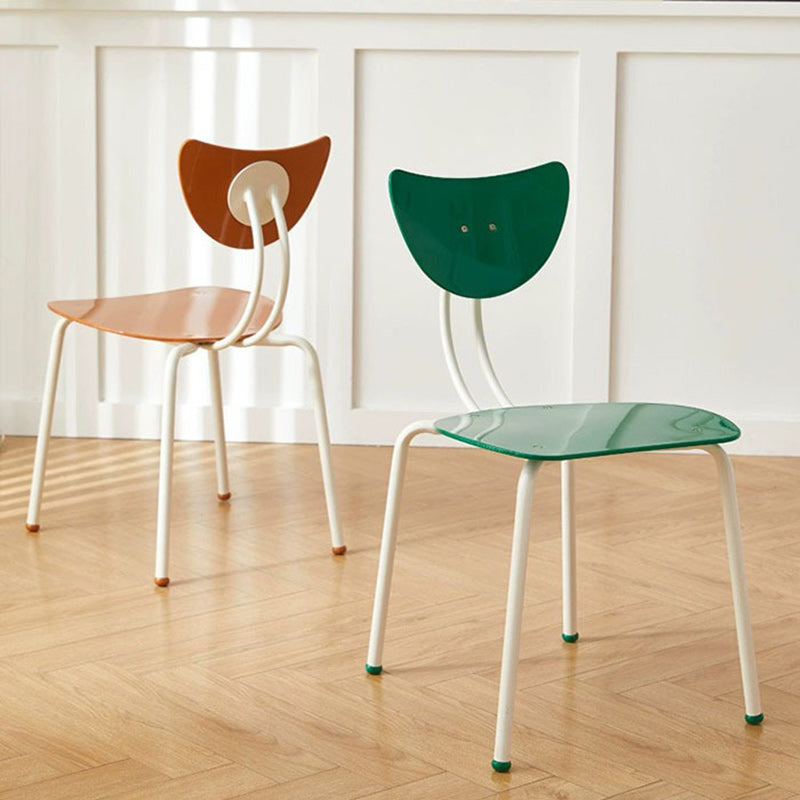 Contemporary Creative Ant Look Cream Square Curved Iron PP Dining Chair Backrest For Dining Room