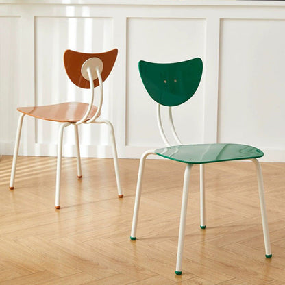 Contemporary Creative Ant Look Cream Square Curved Iron PP Dining Chair Backrest For Dining Room