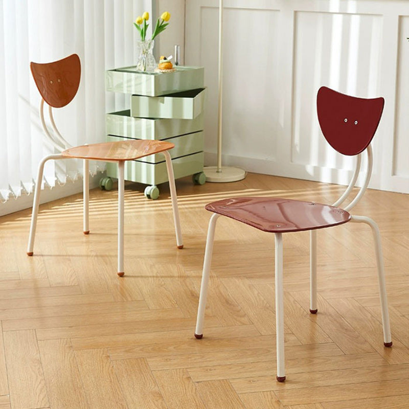 Contemporary Creative Ant Look Cream Square Curved Iron PP Dining Chair Backrest For Dining Room