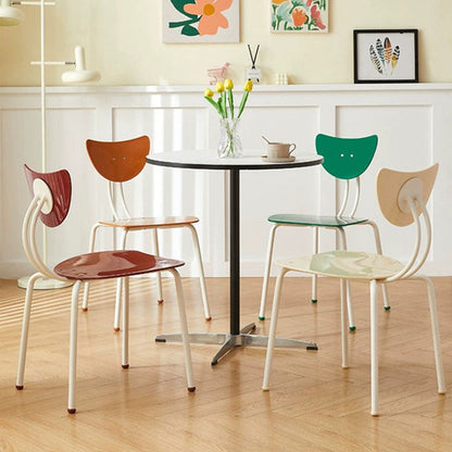 Contemporary Creative Ant Look Cream Square Curved Iron PP Dining Chair Backrest For Dining Room