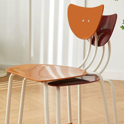 Contemporary Creative Ant Look Cream Square Curved Iron PP Dining Chair Backrest For Dining Room