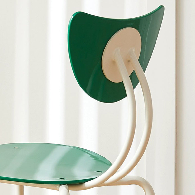 Contemporary Creative Ant Look Cream Square Curved Iron PP Dining Chair Backrest For Dining Room