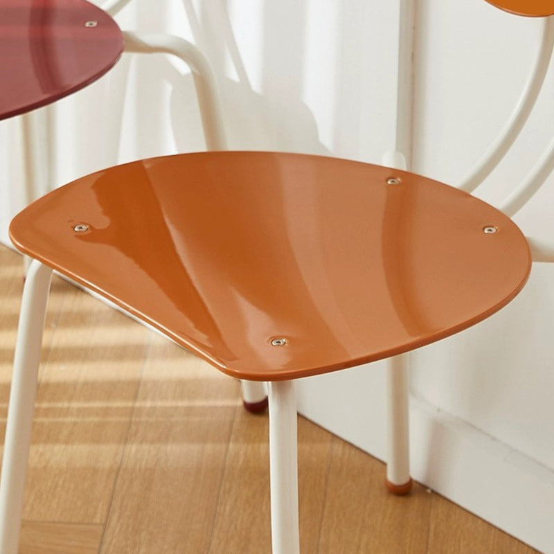 Contemporary Creative Ant Look Cream Square Curved Iron PP Dining Chair Backrest For Dining Room