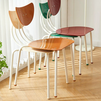Contemporary Creative Ant Look Cream Square Curved Iron PP Dining Chair Backrest For Dining Room