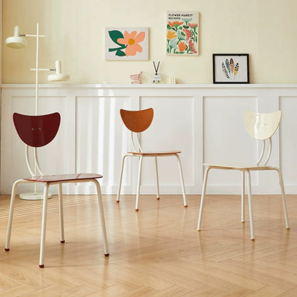 Contemporary Creative Ant Look Cream Square Curved Iron PP Dining Chair Backrest For Dining Room