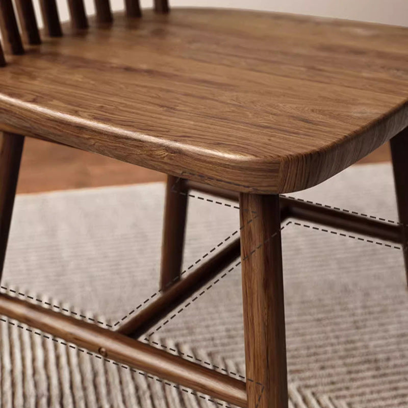 Traditional Vintage Square Rubberwood Dining Chair Backrest For Dining Room