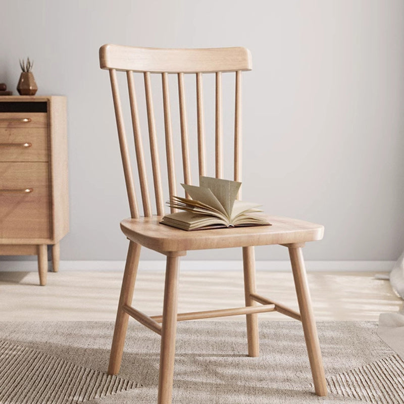 Traditional Vintage Square Rubberwood Dining Chair Backrest For Dining Room