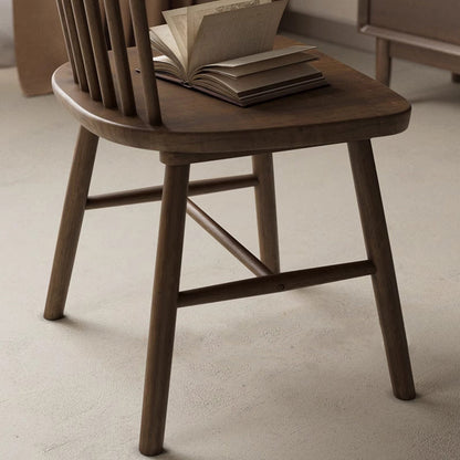 Traditional Vintage Square Rubberwood Dining Chair Backrest For Dining Room