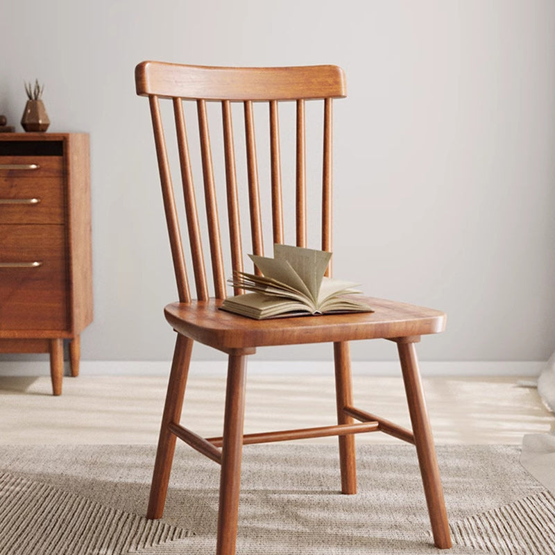 Traditional Vintage Square Rubberwood Dining Chair Backrest For Dining Room