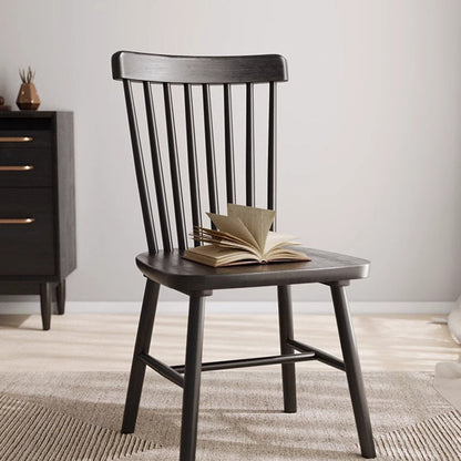 Traditional Vintage Square Rubberwood Dining Chair Backrest For Dining Room