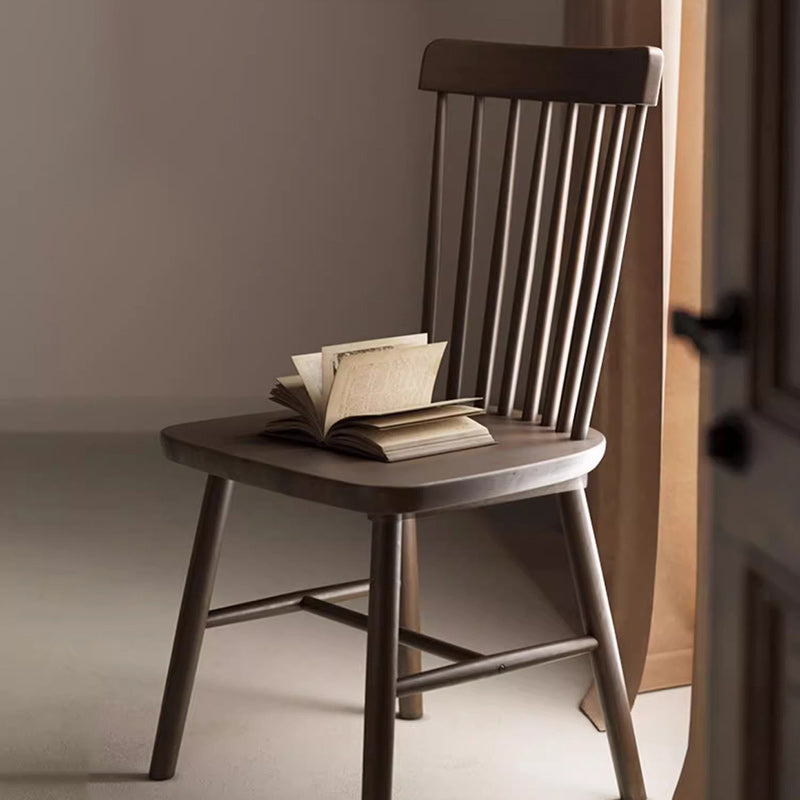 Traditional Vintage Square Rubberwood Dining Chair Backrest For Dining Room