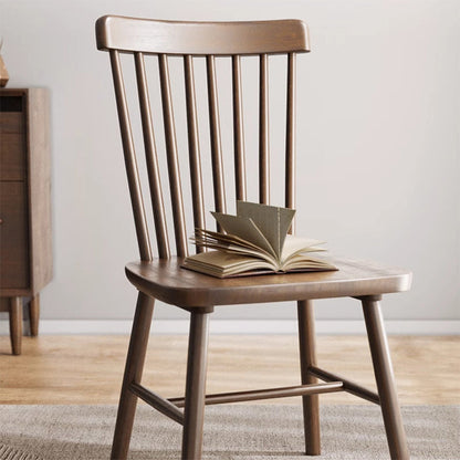 Traditional Vintage Square Rubberwood Dining Chair Backrest For Dining Room