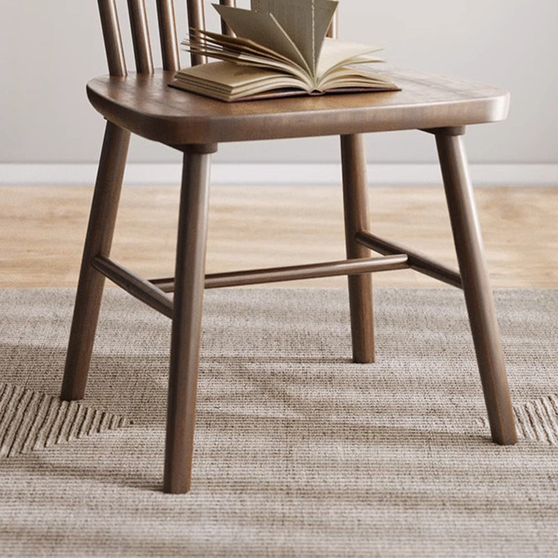 Traditional Vintage Square Rubberwood Dining Chair Backrest For Dining Room