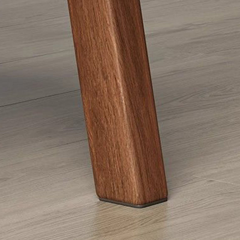 Modern Minimalist Square Wood Cotton Linen Dining Chair Backrest Armrest For Dining Room