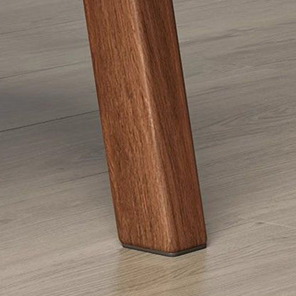 Modern Minimalist Square Wood Cotton Linen Dining Chair Backrest Armrest For Dining Room