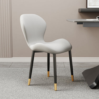 Modern Simplicity Trapezoid Cushion PU Leather Carbon Steel Dining Chair Backrest For Dining Room