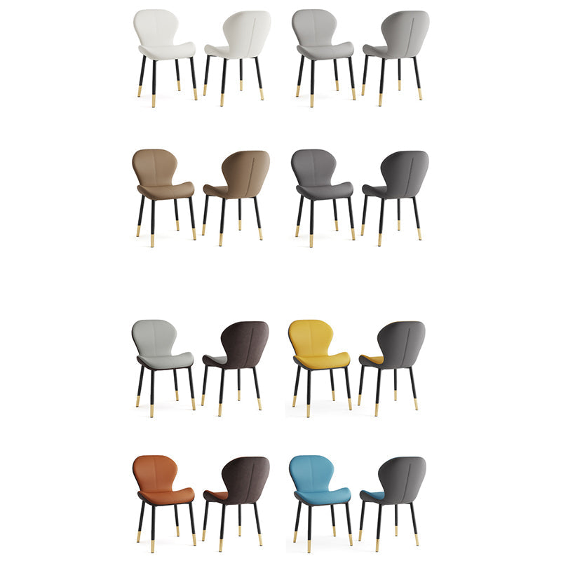 Modern Simplicity Trapezoid Cushion PU Leather Carbon Steel Dining Chair Backrest For Dining Room