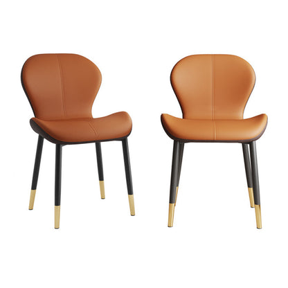 Modern Simplicity Trapezoid Cushion PU Leather Carbon Steel Dining Chair Backrest For Dining Room