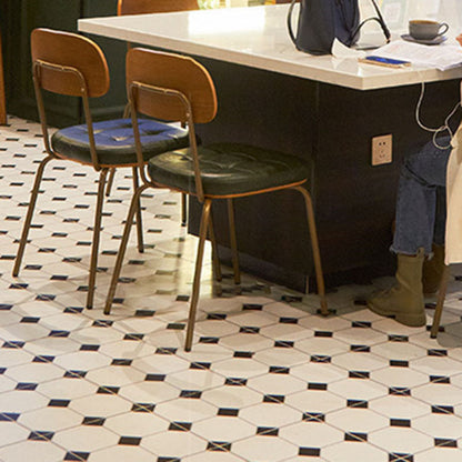 Traditional Vintage Square Cushion Iron PU Leather Sponge Dining Chair Backrest For Dining Room