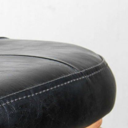 Traditional Vintage Square Cushion Iron PU Leather Sponge Dining Chair Backrest For Dining Room