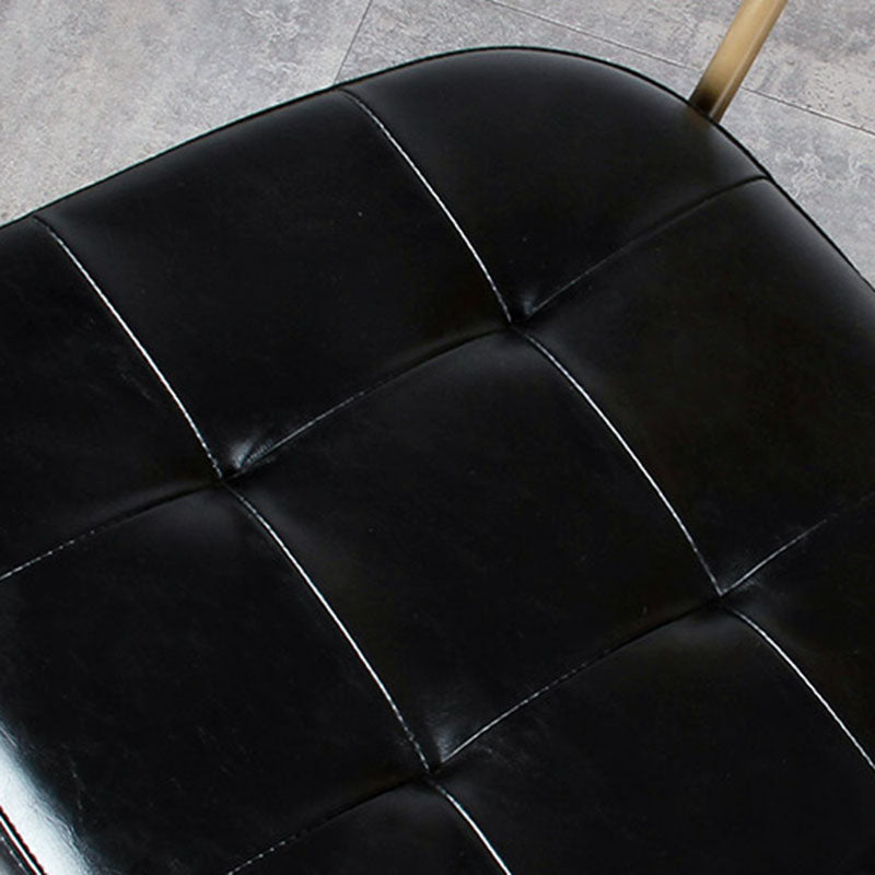 Traditional Vintage Square Cushion Iron PU Leather Sponge Dining Chair Backrest For Dining Room