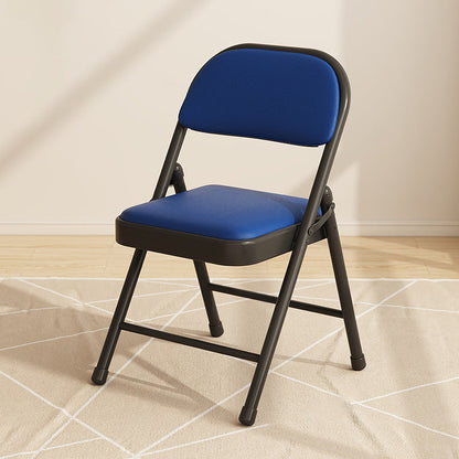 Modern Simplicity Square Stainless Steel PU Leather Sponge Dining Chair Backrest Foldable For Dining Room