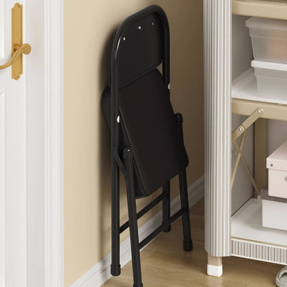 Modern Simplicity Square Stainless Steel PU Leather Sponge Dining Chair Backrest Foldable For Dining Room