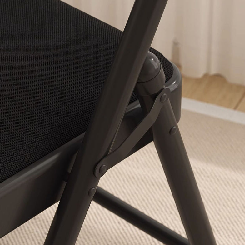 Modern Simplicity Square Stainless Steel PU Leather Sponge Dining Chair Backrest Foldable For Dining Room