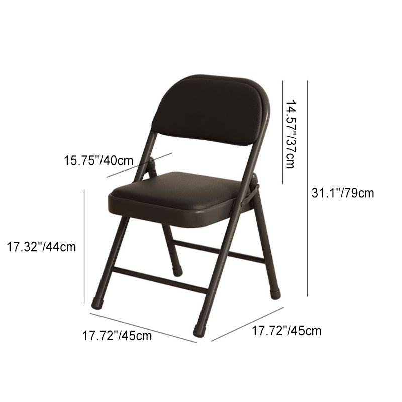 Modern Simplicity Square Stainless Steel PU Leather Sponge Dining Chair Backrest Foldable For Dining Room