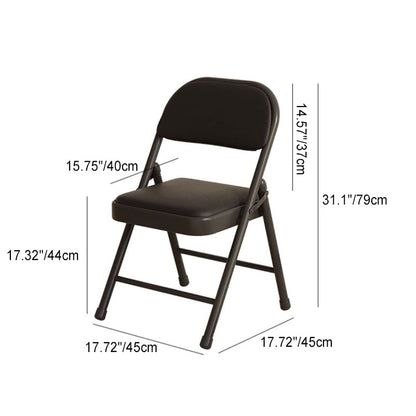 Modern Simplicity Square Stainless Steel PU Leather Sponge Dining Chair Backrest Foldable For Dining Room