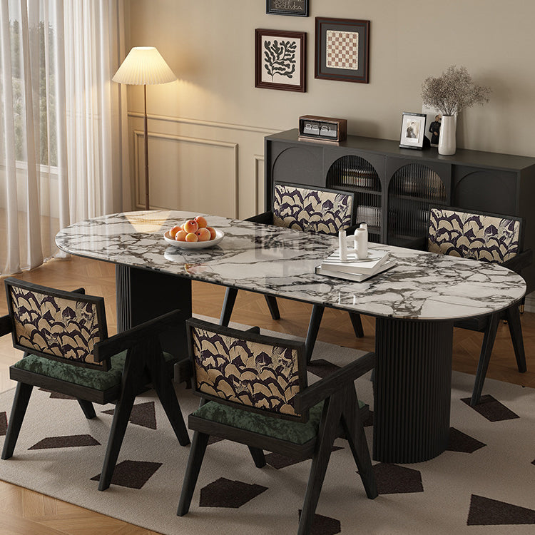 Traditional Vintage Square High Resilience Foam Solid Wood Dining Chair Backrest Armrest For Dining Room