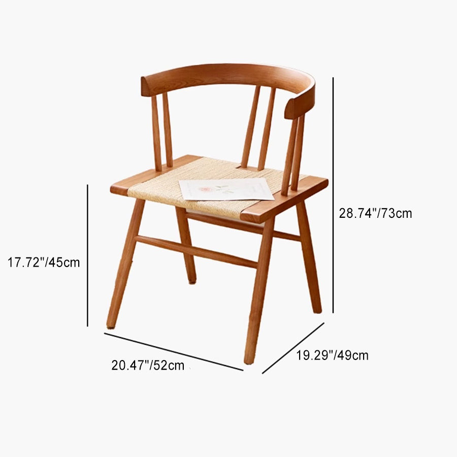 Traditional Chinese Square Solid Wood Rope Dining Chair Backrest For Dining Room