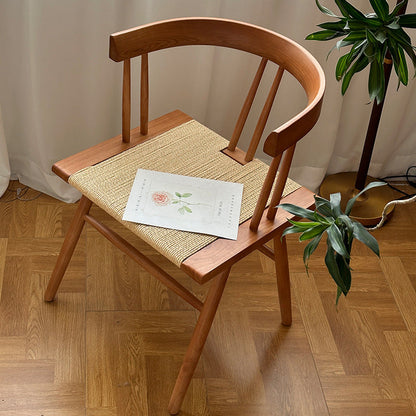 Traditional Chinese Square Solid Wood Rope Dining Chair Backrest For Dining Room