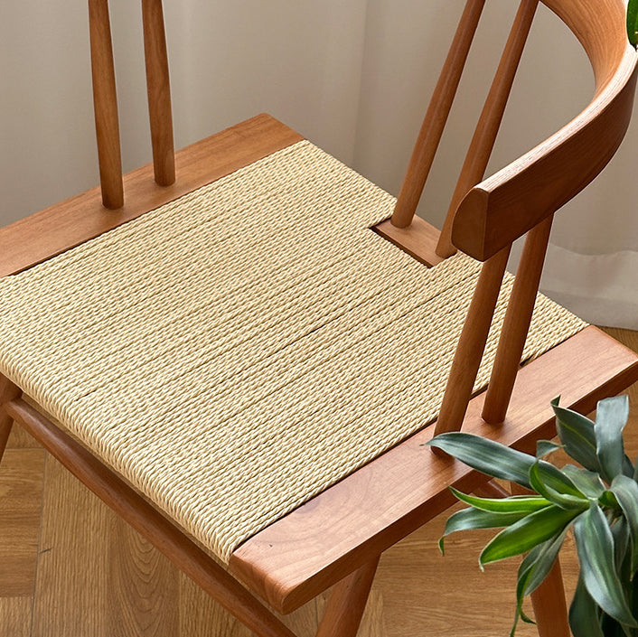 Traditional Chinese Square Solid Wood Rope Dining Chair Backrest For Dining Room