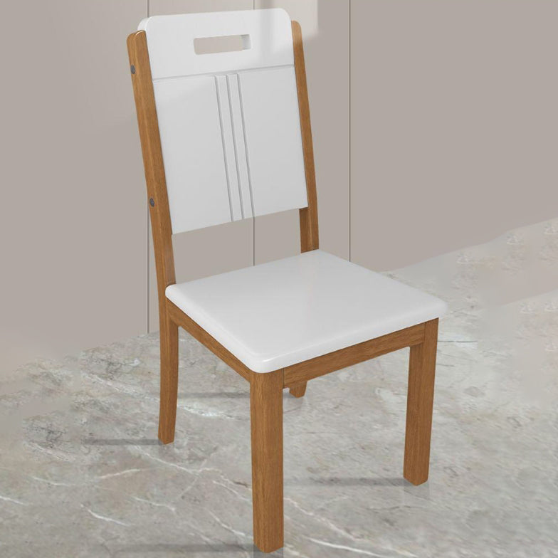 Modern Simplicity Rectangular Back Solid Wood Dining Chair Backrest For Dining Room