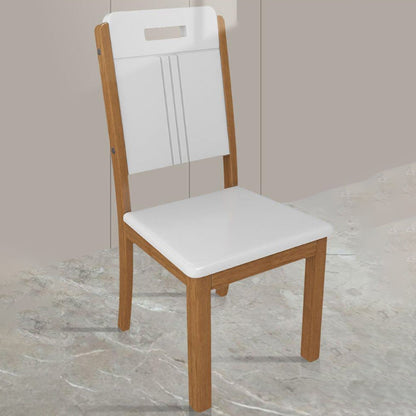 Modern Simplicity Rectangular Back Solid Wood Dining Chair Backrest For Dining Room