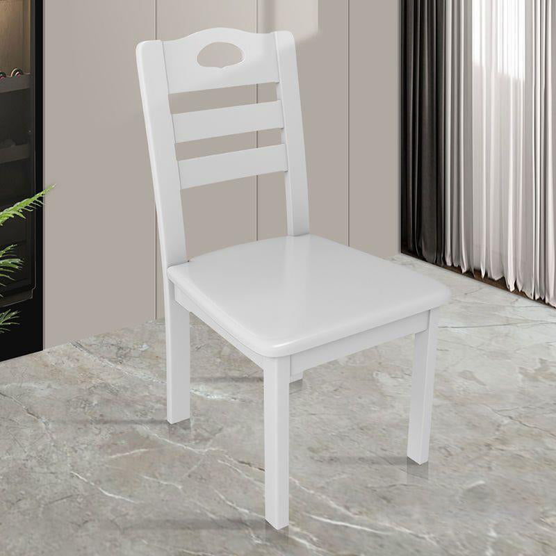 Modern Simplicity Rectangular Back Solid Wood Dining Chair Backrest For Dining Room