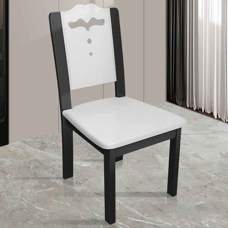 Modern Simplicity Rectangular Back Solid Wood Dining Chair Backrest For Dining Room