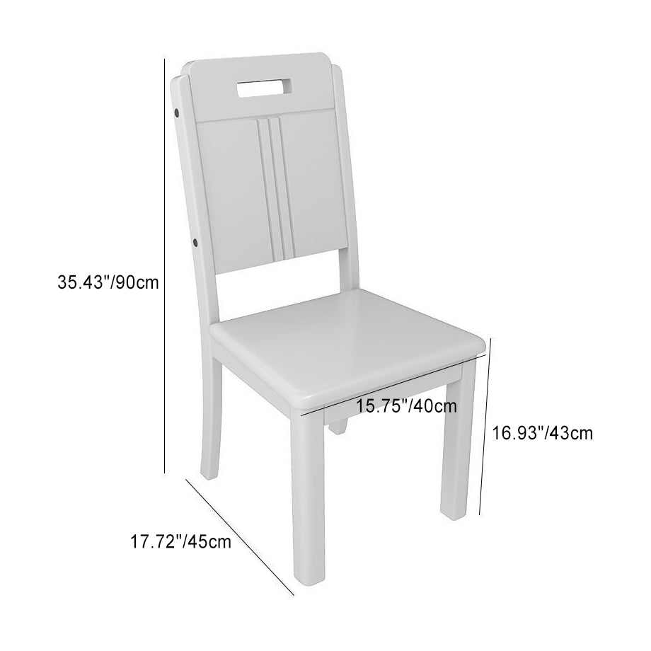 Modern Simplicity Rectangular Back Solid Wood Dining Chair Backrest For Dining Room