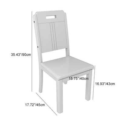 Modern Simplicity Rectangular Back Solid Wood Dining Chair Backrest For Dining Room