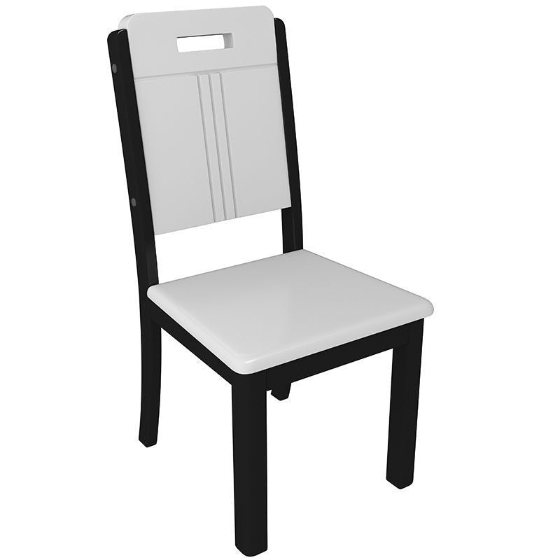 Modern Simplicity Rectangular Back Solid Wood Dining Chair Backrest For Dining Room