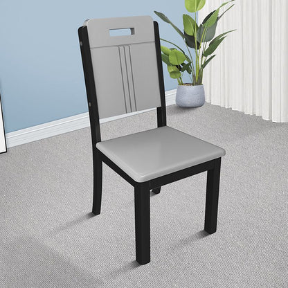 Modern Simplicity Rectangular Back Solid Wood Dining Chair Backrest For Dining Room