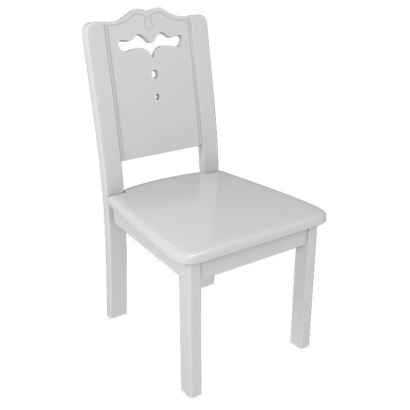 Modern Simplicity Rectangular Back Solid Wood Dining Chair Backrest For Dining Room