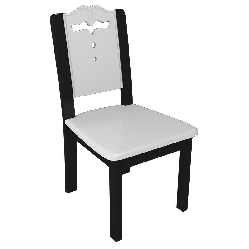 Modern Simplicity Rectangular Back Solid Wood Dining Chair Backrest For Dining Room