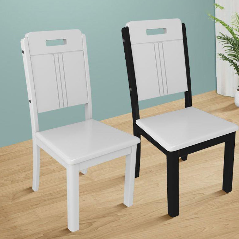 Modern Simplicity Rectangular Back Solid Wood Dining Chair Backrest For Dining Room