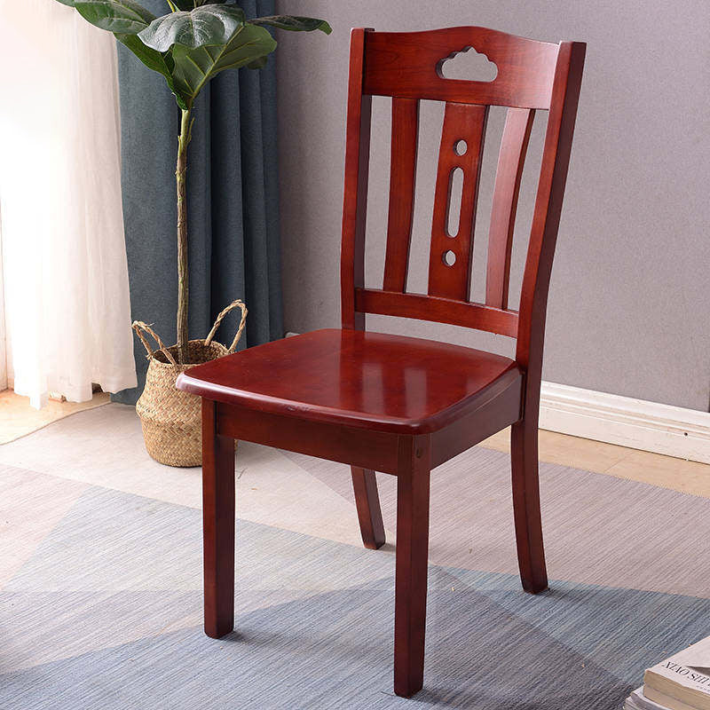 Traditional Chinese Rectangular Solid Wood Dining Chair Backrest For Dining Room