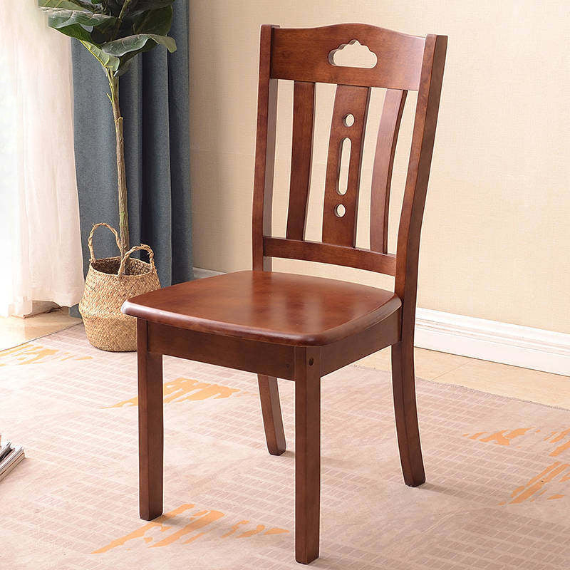 Traditional Chinese Rectangular Solid Wood Dining Chair Backrest For Dining Room